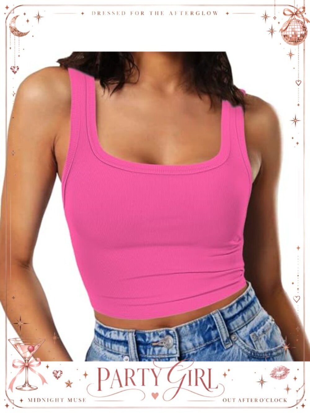 Womens Sleeveless Fitted Ribbed Tank Top Square Neck Basic Slim Fit Cropped